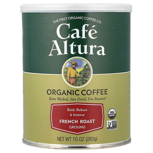 Cafe Altura, Organic Coffee, Ground, French Roast, 10 oz (283 g)