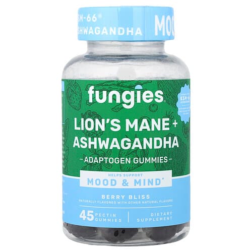 Fungies, Lion's Mane + Ashwagandha Gummies, Berry Bliss, 45 Pectin Gummies
